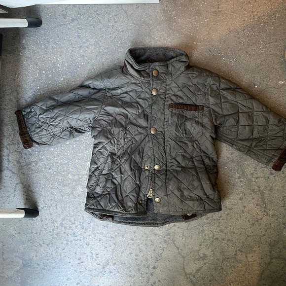 Jackets & Coats Fleece Lined Quilted Coat Gray And Brown 1824 Month